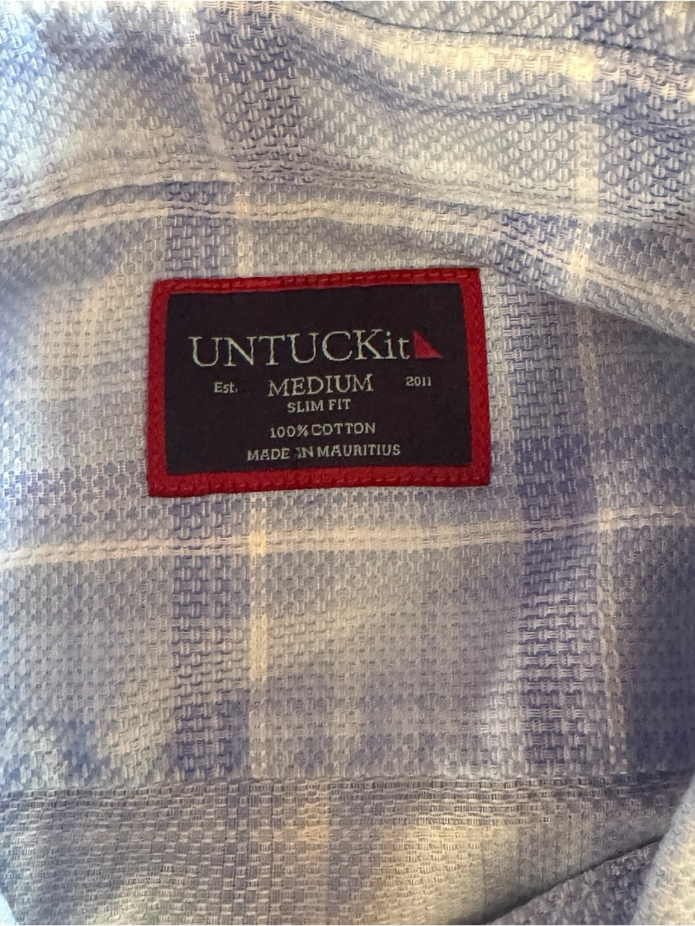 UNTUCKit Medium Slim Fit Light Blue Plaid Button-Down Shirt